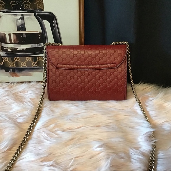 🔥🧡EUC GUCCI Horsebit Microguccissima Red Calfskin Crossbody Bag - Picture 2 of 11